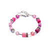 Pink and peach crystal cube necklace - 2838/50-0422