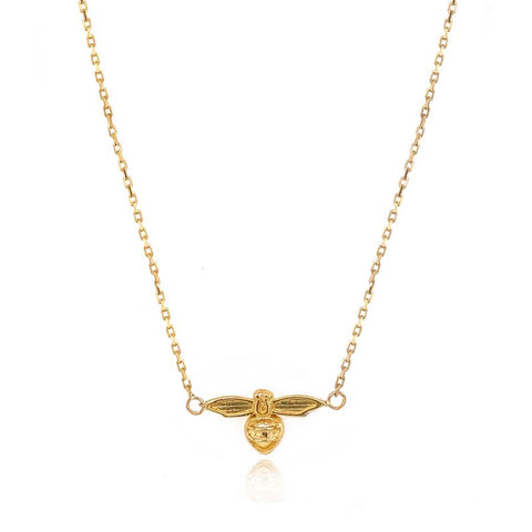 Bee necklace in 9ct yellow gold.