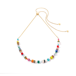 Multicoloured cube crystal necklace - 3035/10-1582