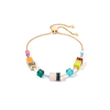 Multicoloured cube crystal necklace - 3035/10-1582