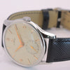 Omega vintage hand wound watch in steel on leather, 1956