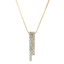 Diamond double bar pendant and chain in 18ct gold, 1.50ct