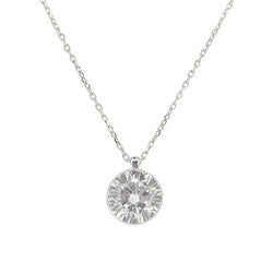 Lab grown diamond solitaire pendant and chain in 18ct white gold, 1.61ct