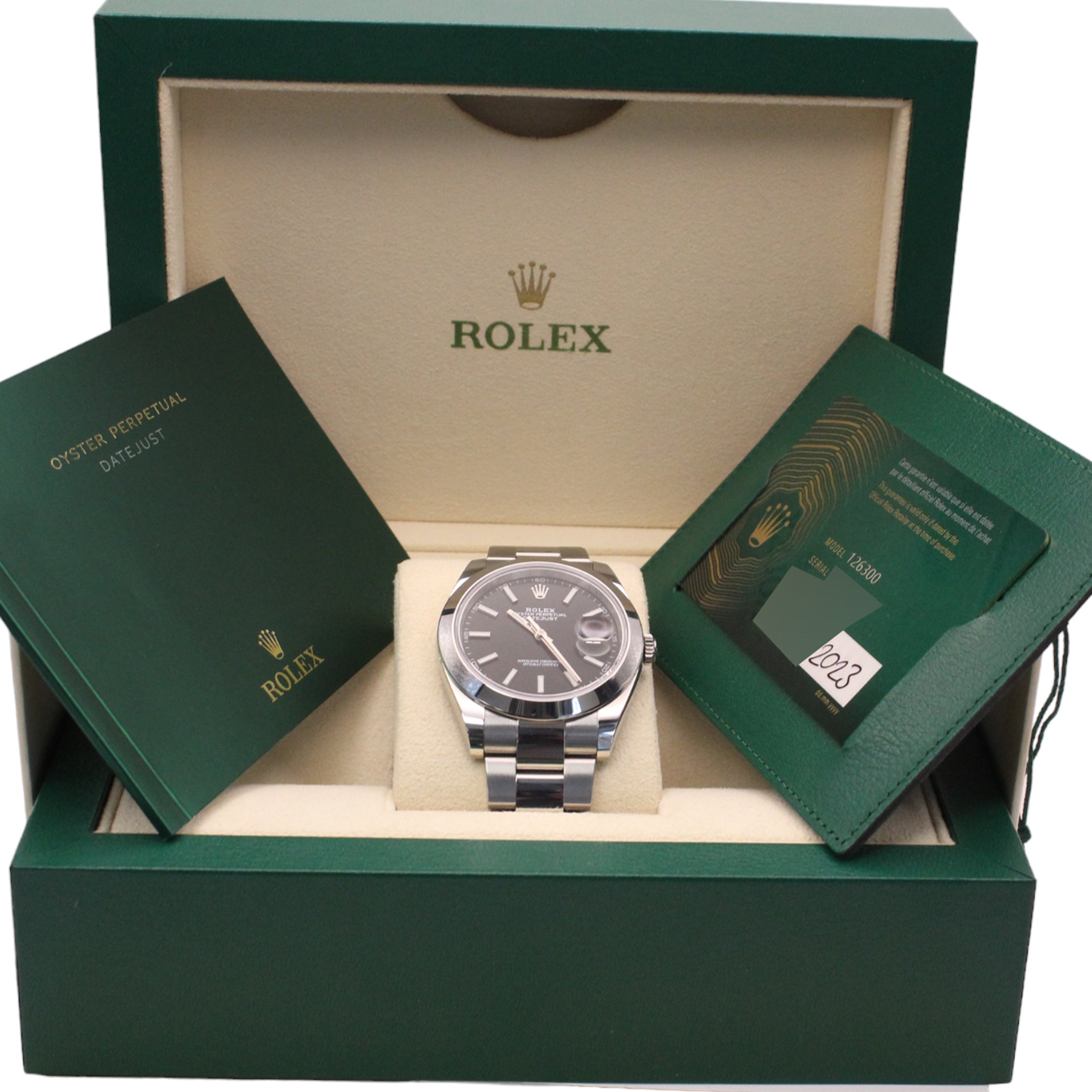 Rolex Datejust 41 in steel, 2023.