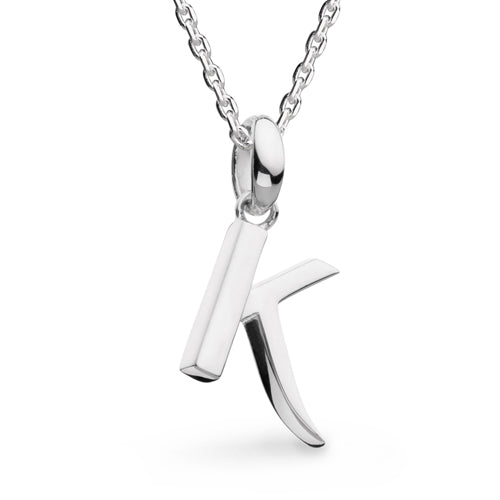 Kit Heath Signature Skript Initial Necklace in Silver.