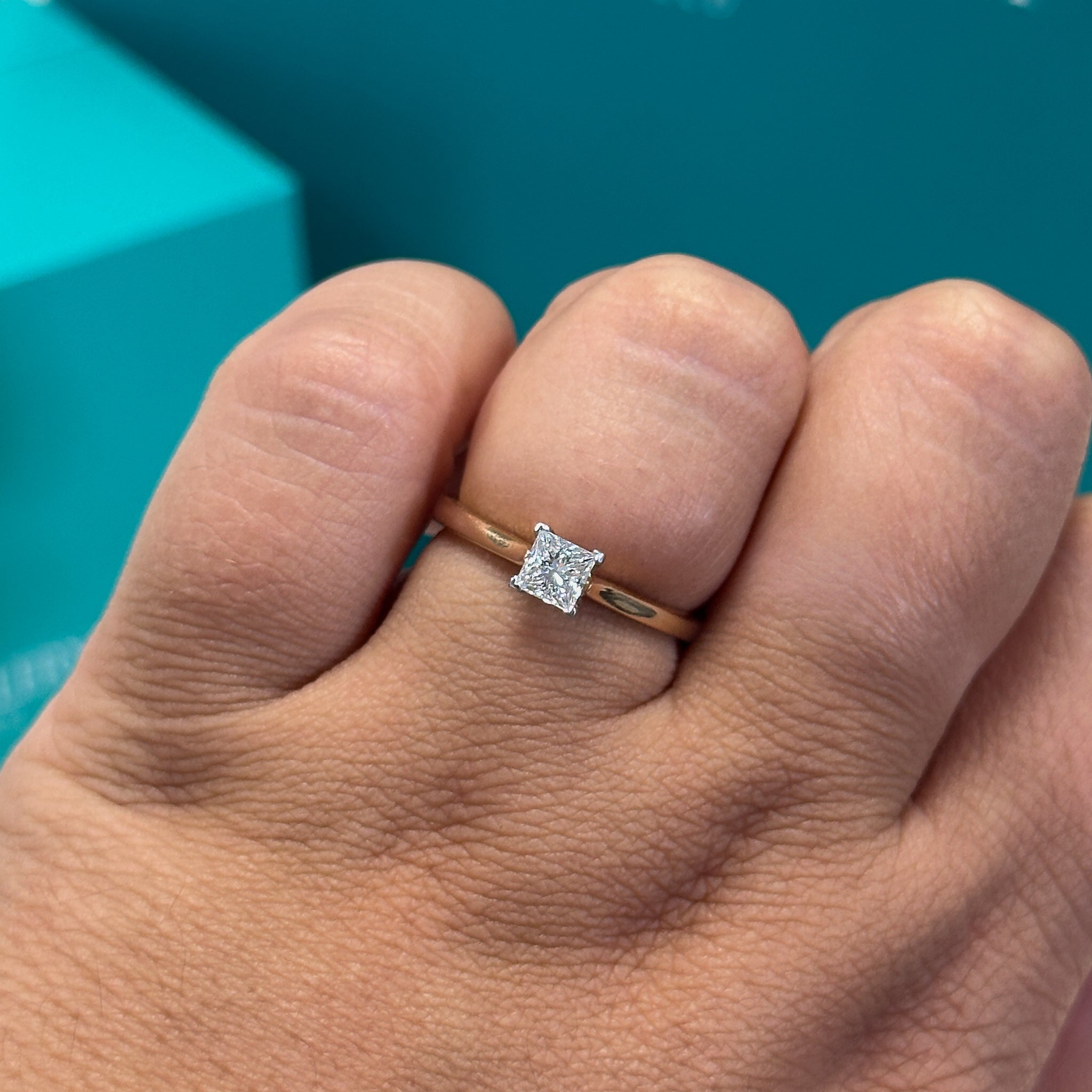 Princess Cut Diamond Solitaire Ring in 18ct Rose Gold, 0.37ct