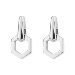 Hexagon drop earrings in silver