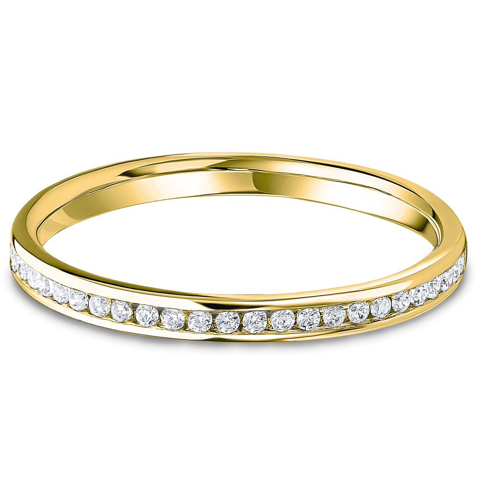 Channel Set Brilliant Cut Diamond Wedding Band | 0.15ct