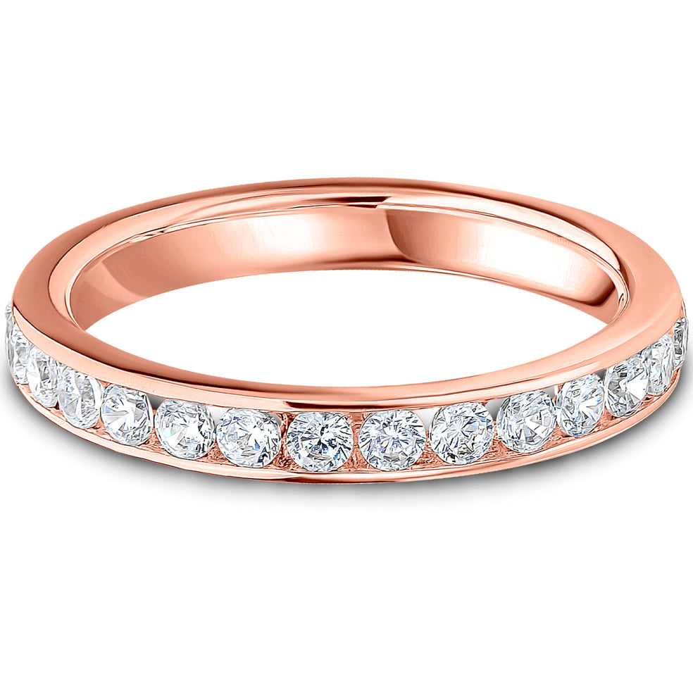 Channel Set Brilliant Cut Diamond Wedding Band | 0.50ct