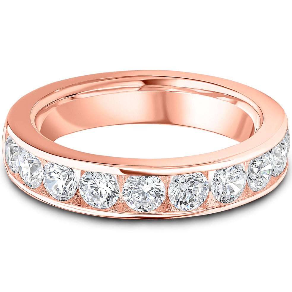 Channel Set Brilliant Cut Diamond Wedding Band | 1.25ct