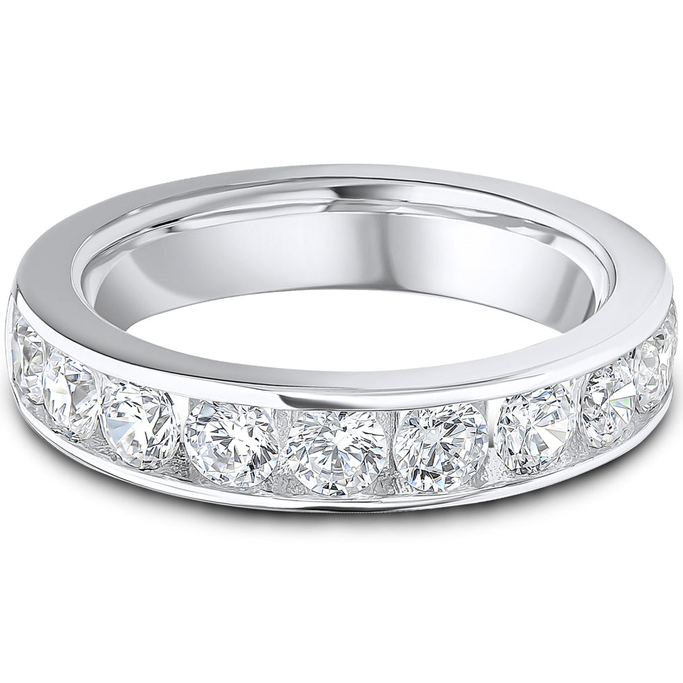 Channel Set Brilliant Cut Diamond Wedding Band | 1.25ct