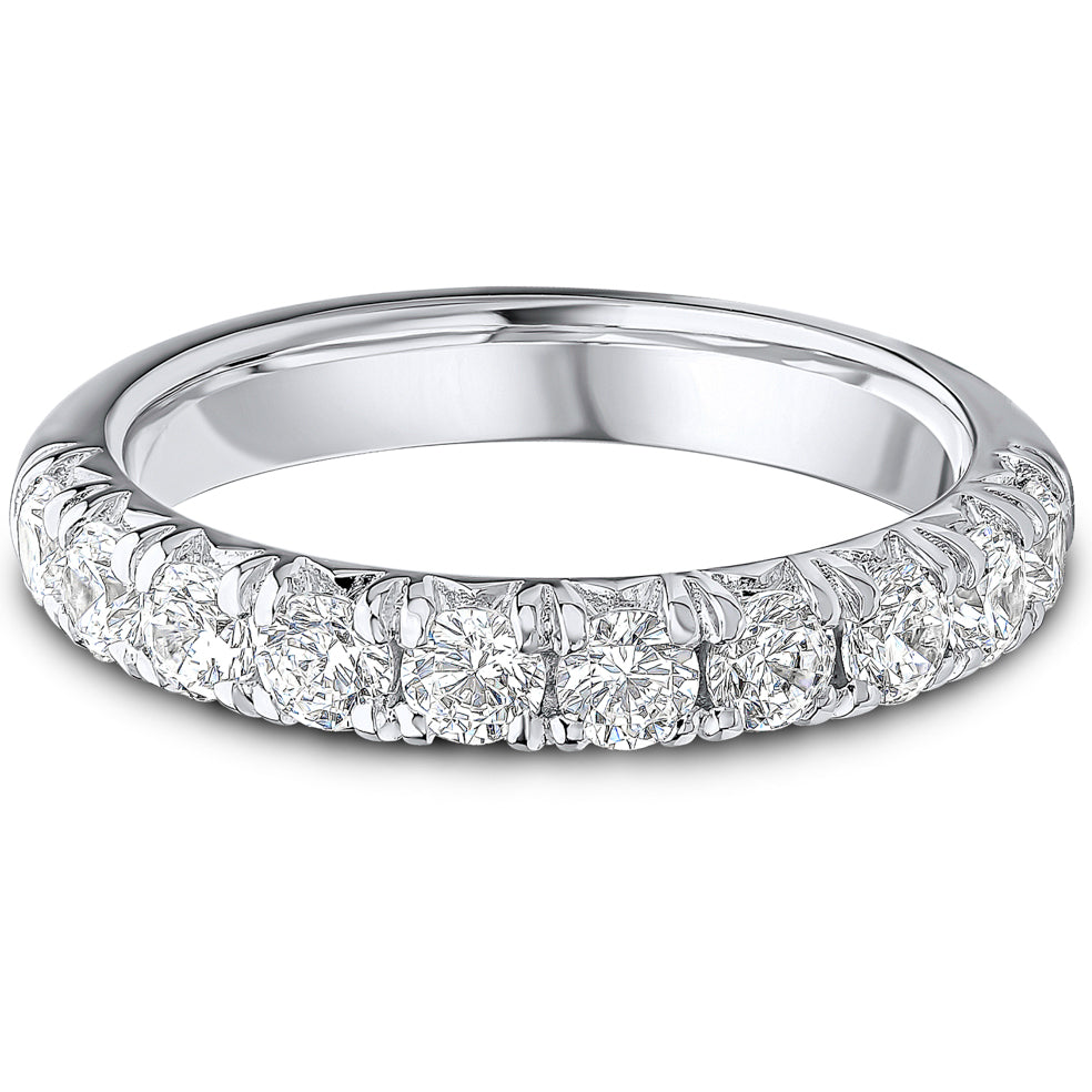 French Pavé Brilliant Cut Diamond Wedding Band | 1.00ct