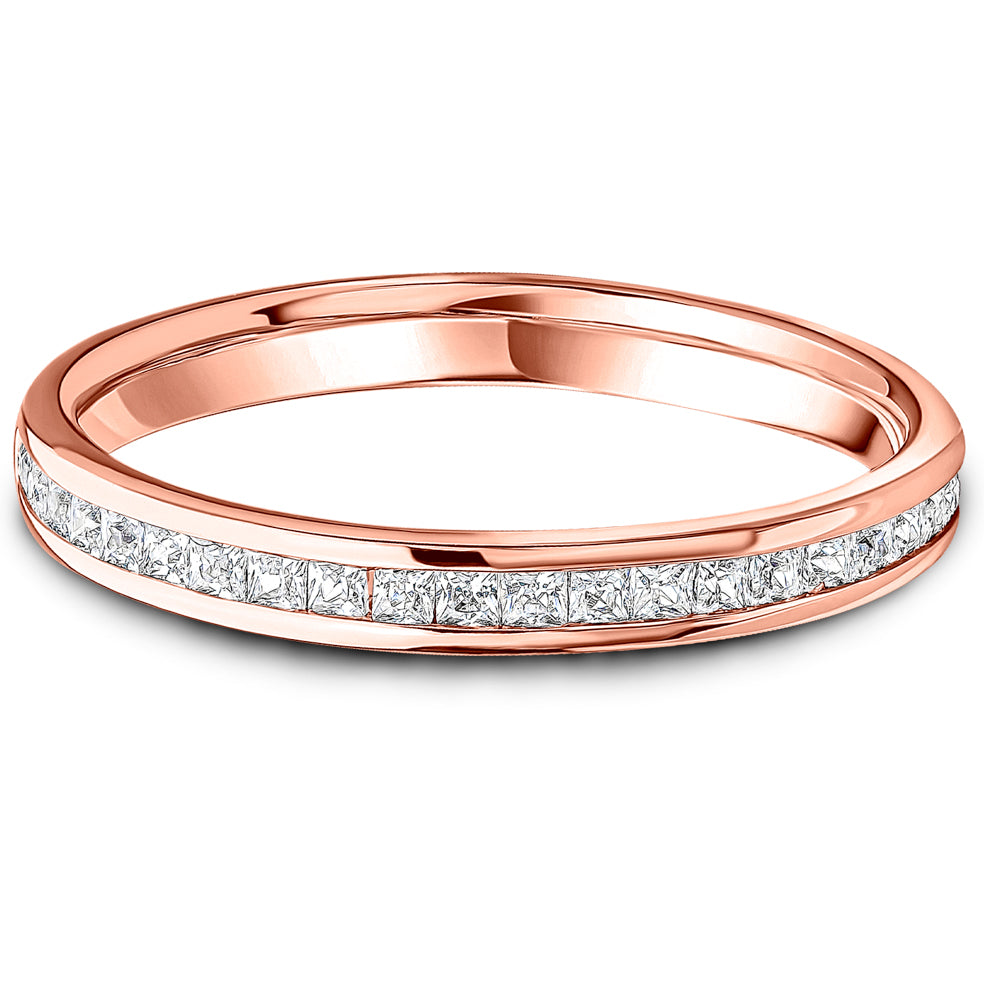 Channel Set Princess Cut Diamond Wedding Band | 0.33ct