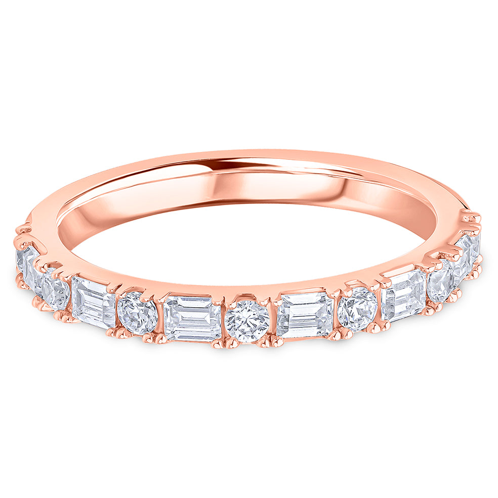 Landscape Claw Set Brilliant & Baguette Cut Diamond Wedding Band | 0.60ct