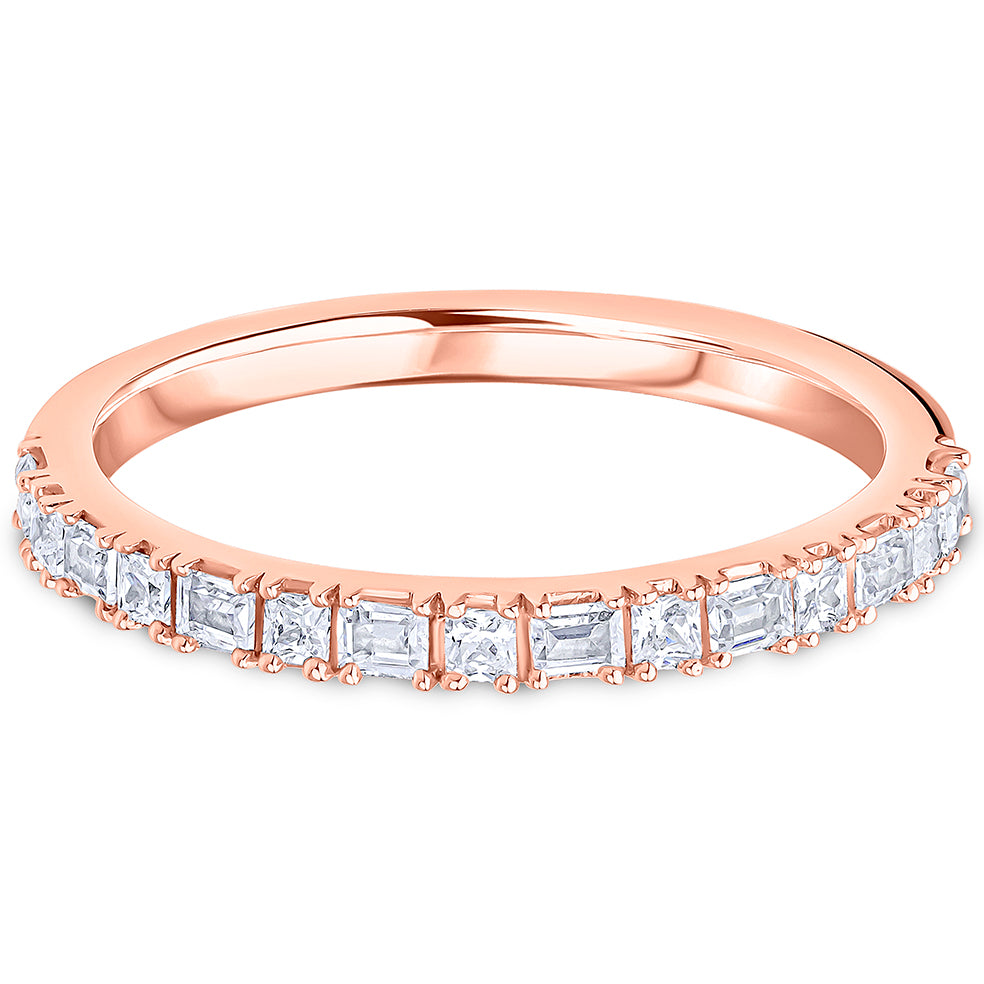 Landscape Claw Set Princess and Baguette Diamond Wedding Band | 0.35ct