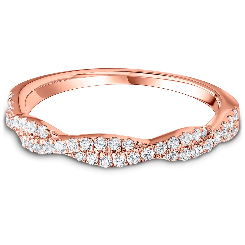 Claw Set Brilliant Cut Diamond Twisted Wedding Band | 0.25ct