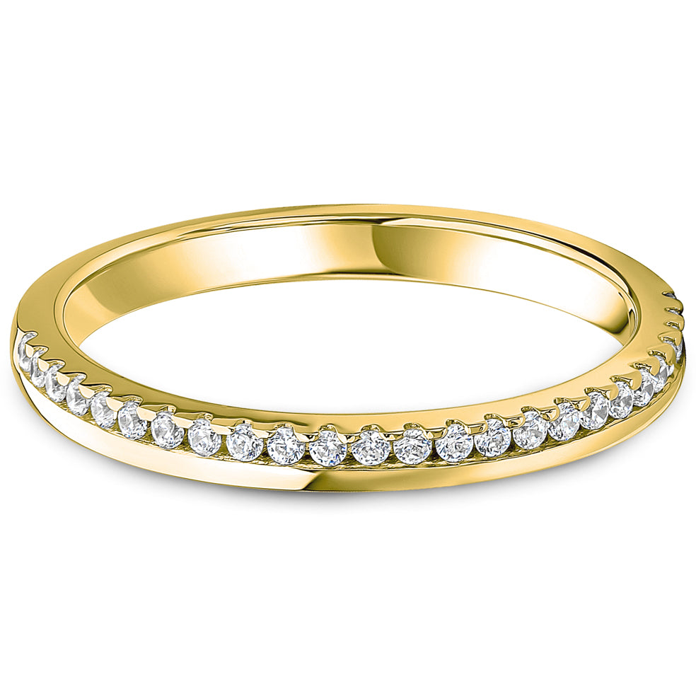 Offset Claw Set Brilliant Cut Diamond Wedding Band | 0.15ct