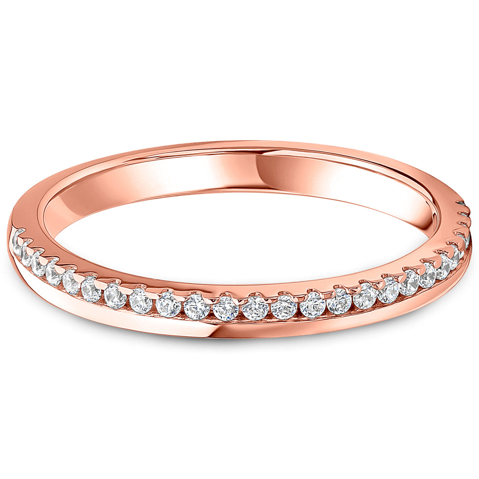 Offset Claw Set Brilliant Cut Diamond Wedding Band | 0.15ct