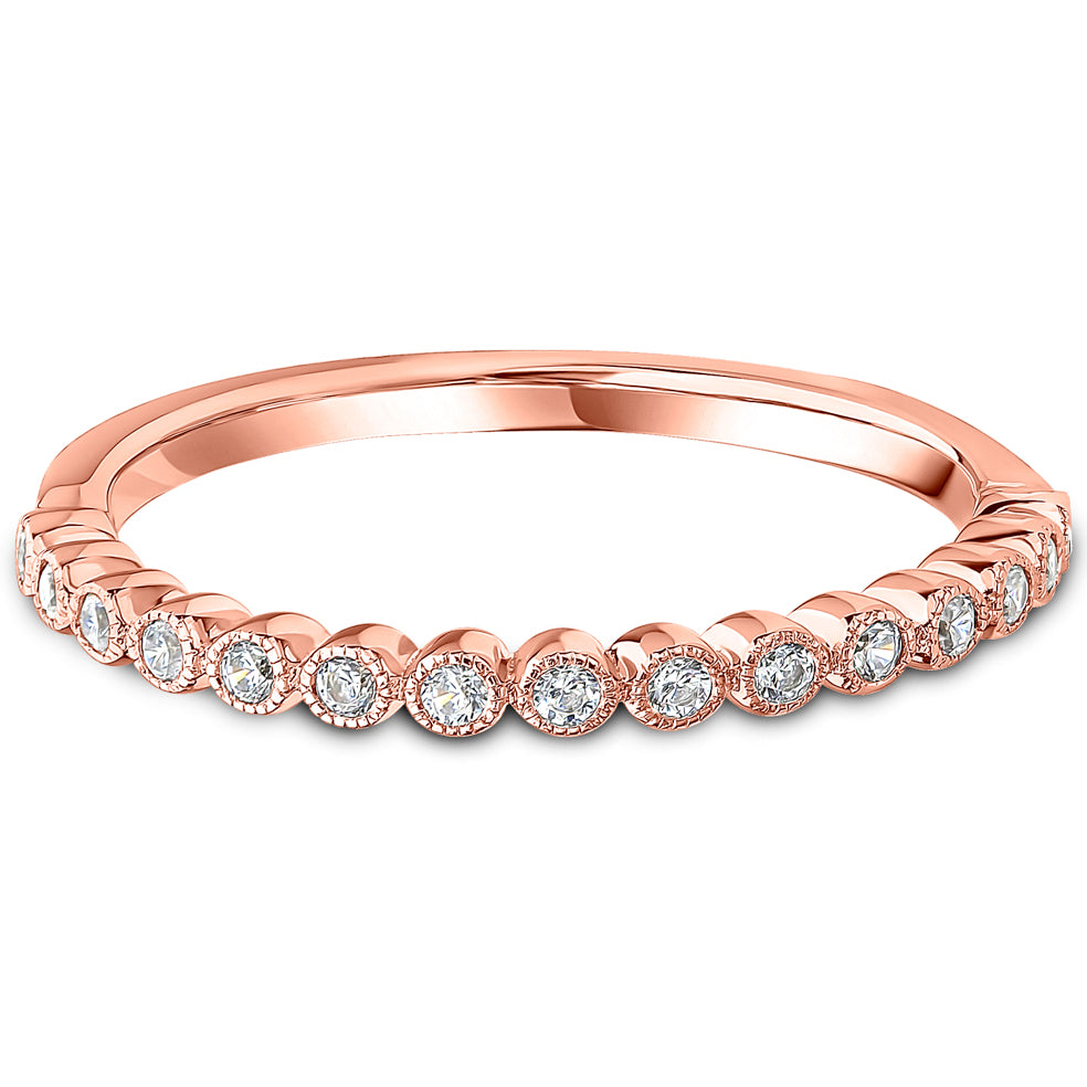 Milgrain Bezel Set Brilliant Cut Diamond Wedding Band | 0.15ct