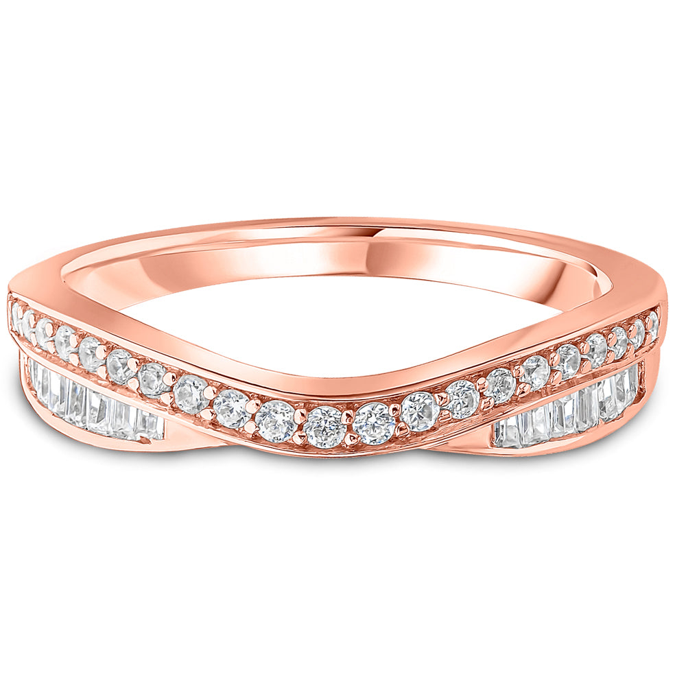 Entwined Brilliant and Baguette Cut Diamond Wedding Band | 0.25ct