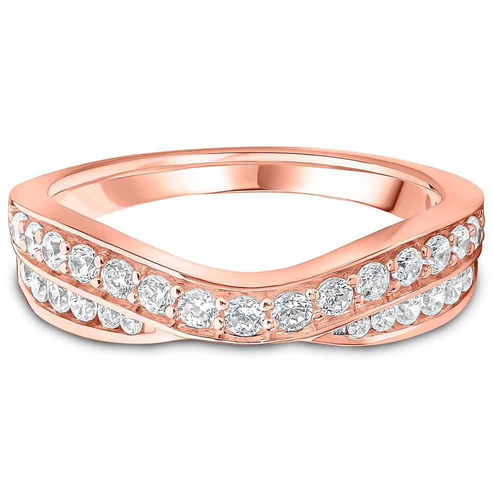 Entwined Brilliant Cut Diamond Double Row Wedding Band | 0.50ct