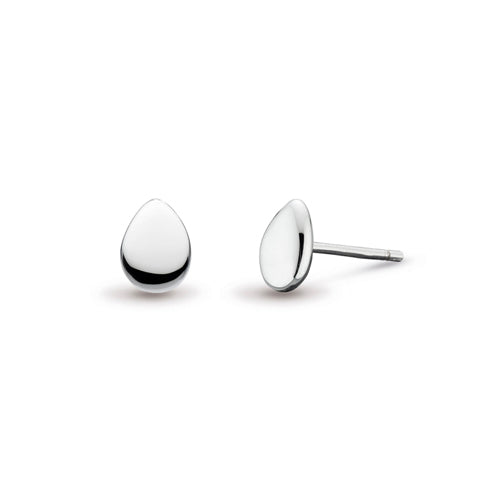 Kit Heath Coast Pebble Mini Stud Earrings in Silver