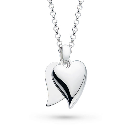 Kit Heath Desire Love Duet Heart Necklace in Silver