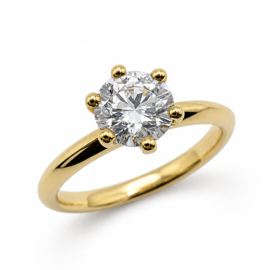 Laboratory Grown Diamond Solitaire Ring in 18ct Yellow Gold, 1.00ct