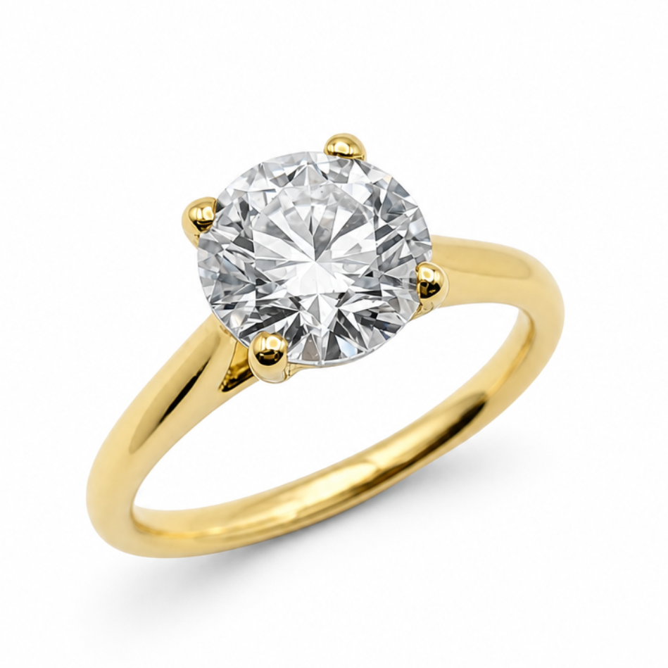 Laboratory Grown Diamond Solitaire Ring in 9ct Yellow Gold, 1.51ct