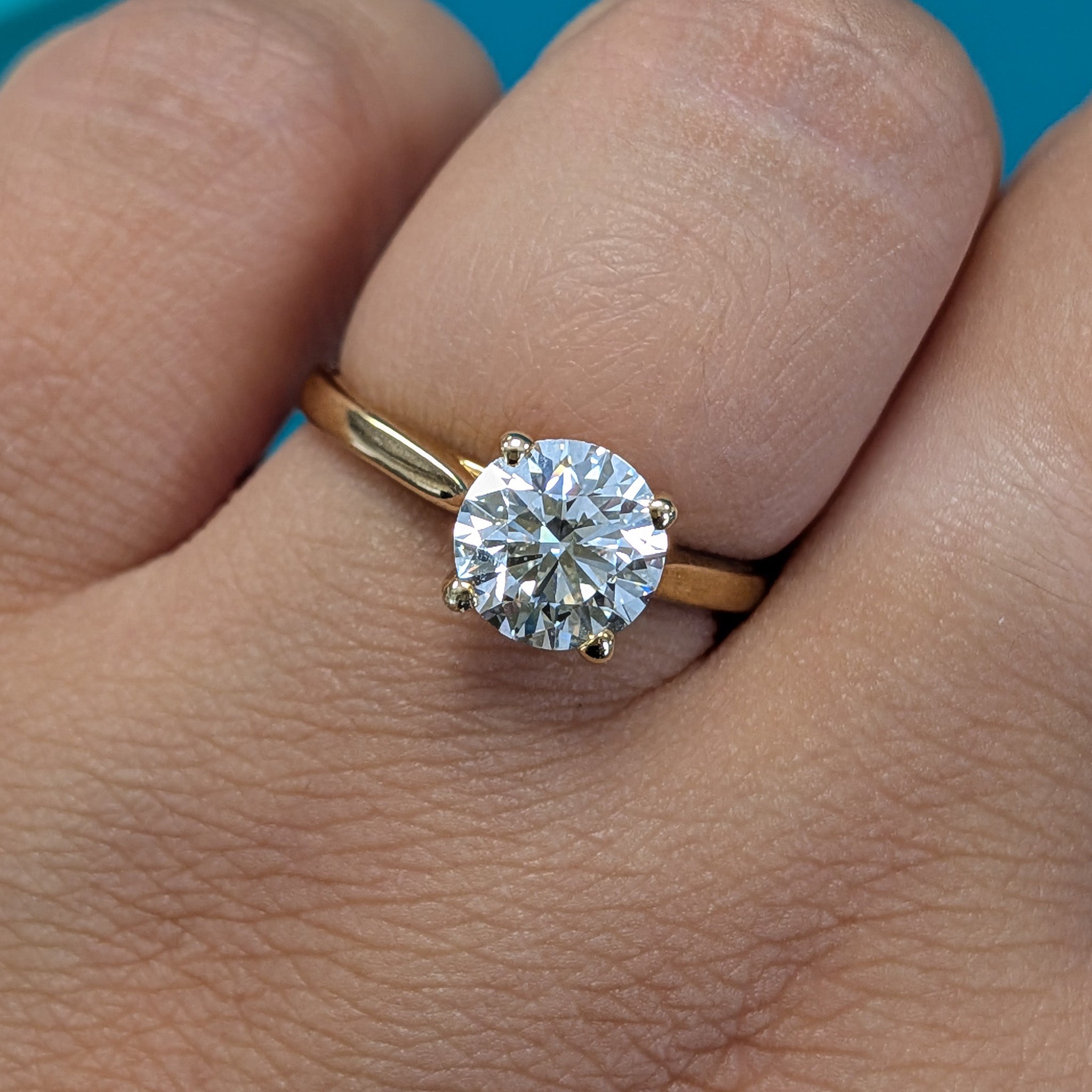 Laboratory Grown Diamond Solitaire Ring in 9ct Yellow Gold, 1.51ct