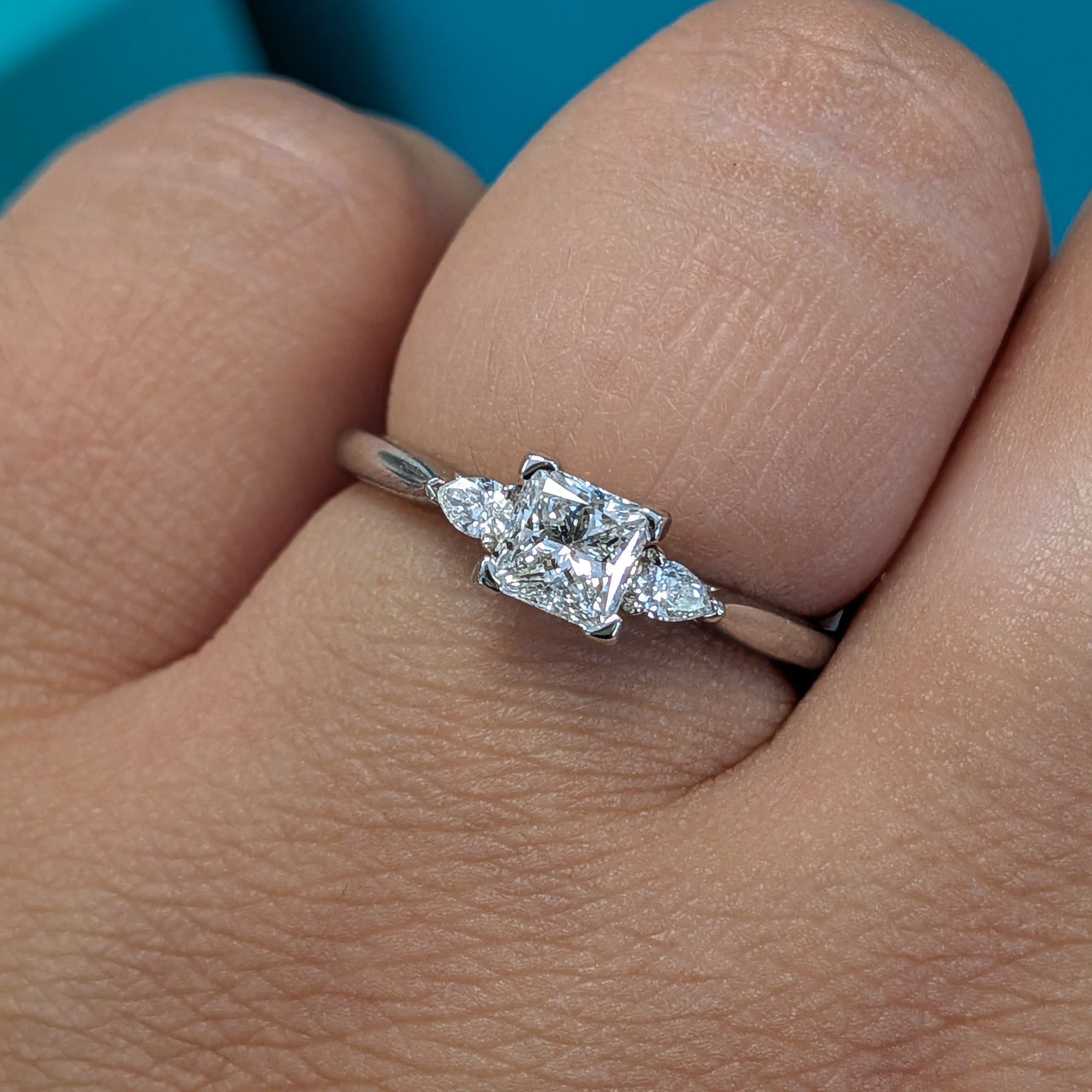 Laboratory Grown Diamond Three Stone Ring in Platinum, 0.66ct