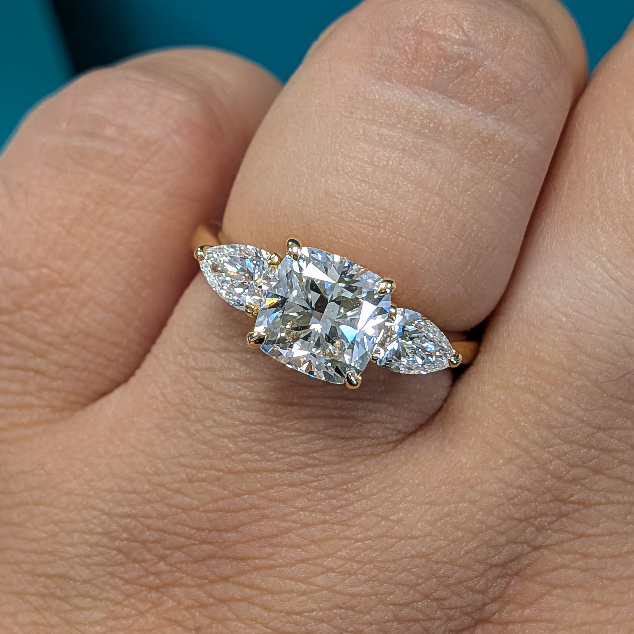Laboratory Grown Diamond Three Stone Ring in 18ct Yellow Gold, 2.80ct