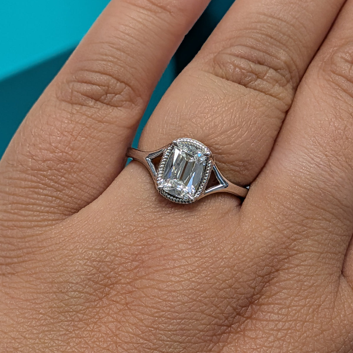 Laboratory Grown Old European Style Diamond Solitaire Engagement Ring in Platinum, 1.09ct