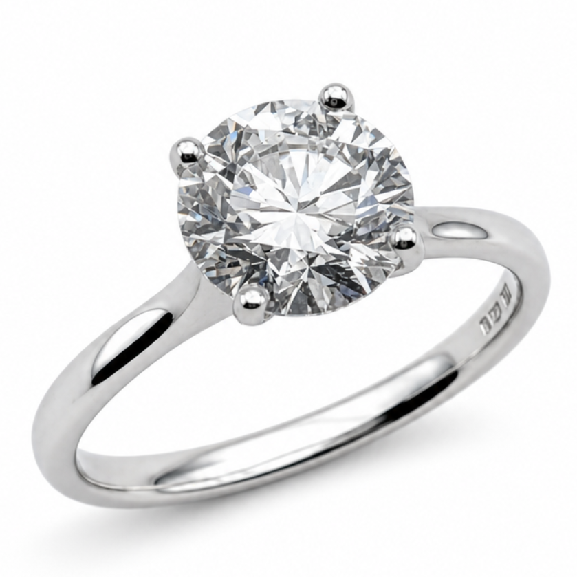 Laboratory Grown Brilliant Cut Diamond Solitaire Engagement Ring in Platinum, 1.83ct