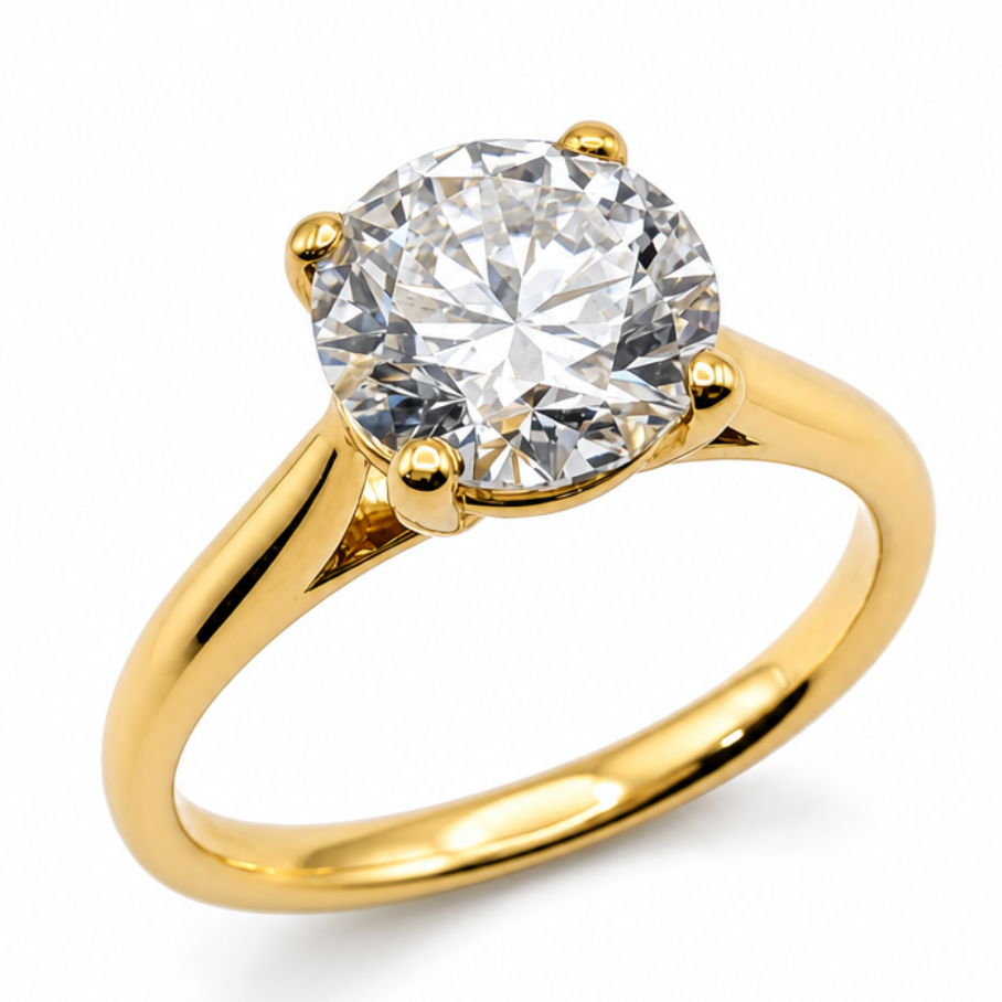 Laboratory Grown Diamond Solitaire Engagement Ring in 9ct Yellow Gold, 2.05ct