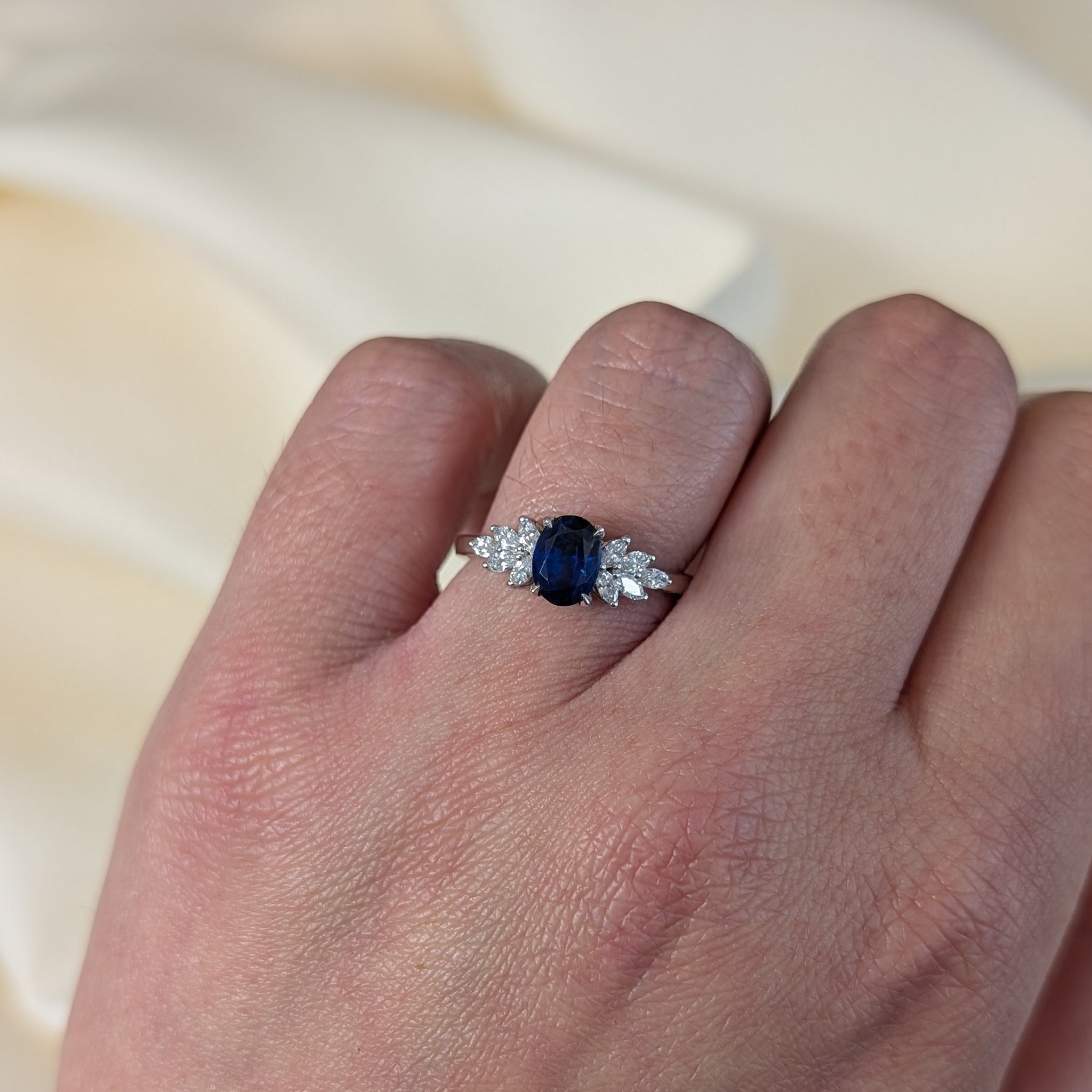 1.00ct Sapphire and Diamond Ring in Platinum