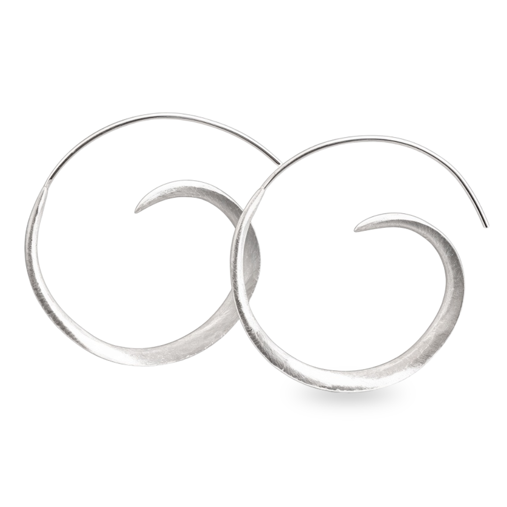 Sterling Silver Swirl Hoop Earrings