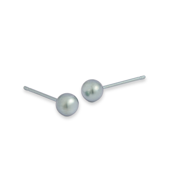 5mm bead stud earrings in titanium PA Jewellery