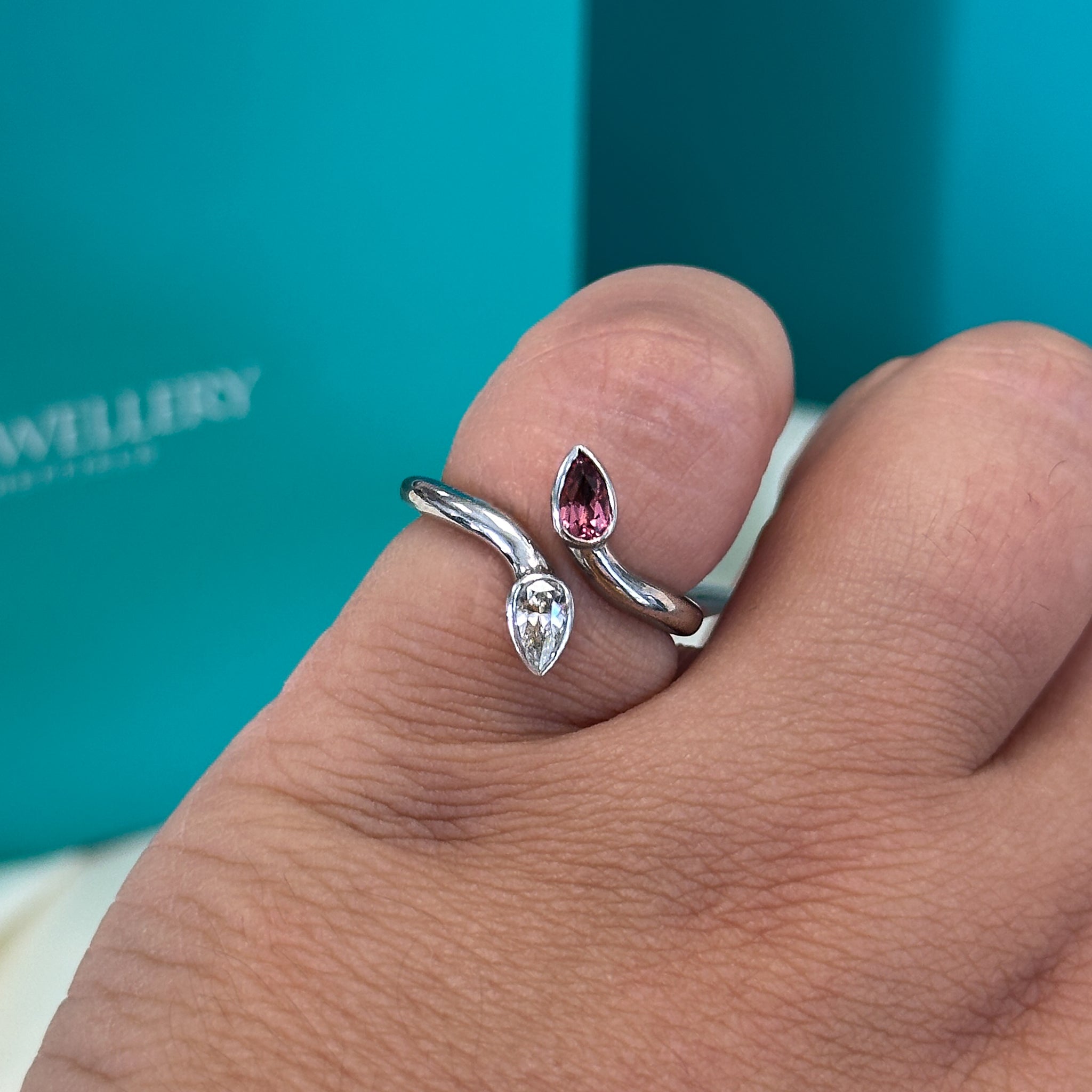 Pink Tourmaline and Diamond Dress Ring in 9ct White Gold
