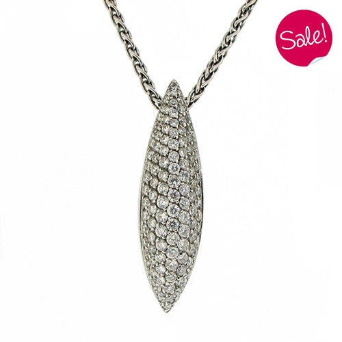 Neckwear - Diamond pendant and chain in 18ct white gold, 1.23ct - PA Jewellery