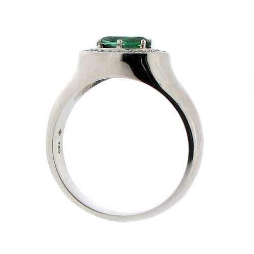 Ring - Green Tourmaline and diamond ring in 18ct white gold - PA Jewellery