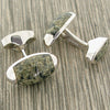 Ailsa Craig granite torpedo-shaped cufflinks in silver