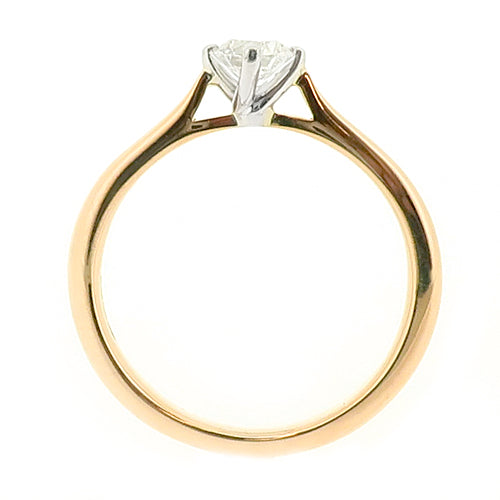 Brilliant cut diamond solitaire ring in 18ct rose gold and platinum, 0.38ct