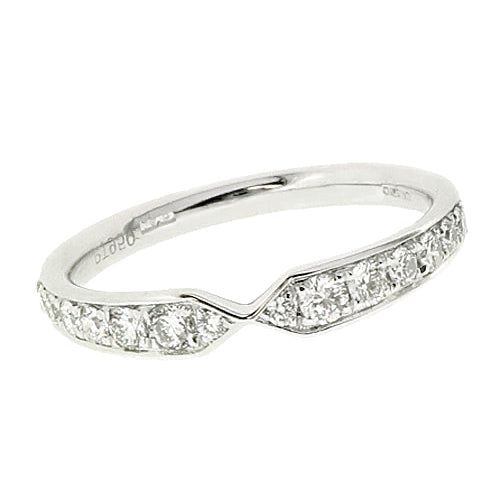Bow shaped diamond band ring in platinum | 0.31ct