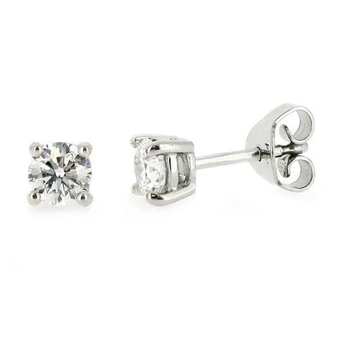 Lab-grown diamond solitaire earrings in platinum, 0.72ct