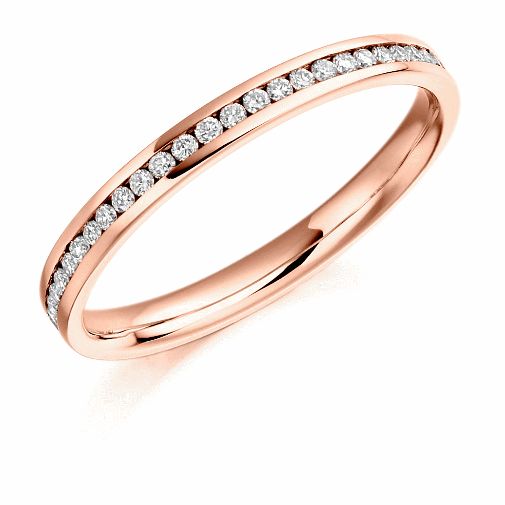 Ring - Round brilliant cut diamond channel set full eternity ring, 0.33ct - PA Jewellery