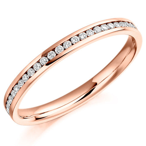 Ring - Round brilliant cut diamond channel set full eternity ring, 0.33ct - PA Jewellery
