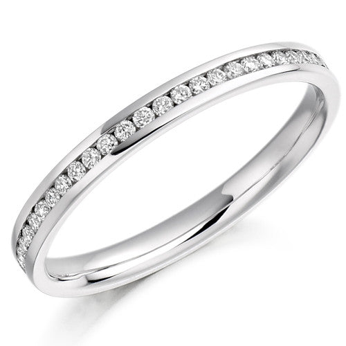 Ring - Round brilliant cut diamond channel set full eternity ring, 0.33ct - PA Jewellery