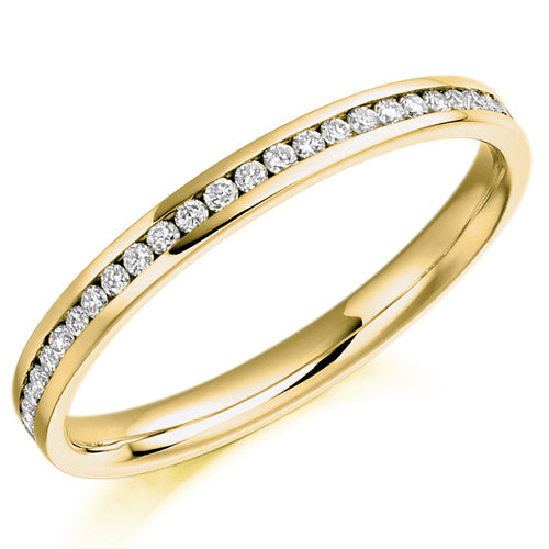 Ring - Round brilliant cut diamond channel set full eternity ring, 0.33ct - PA Jewellery