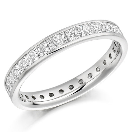 Ring - Princess cut diamond channel set full eternity ring, 2.05ct - PA Jewellery
